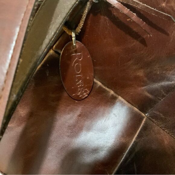 Vintage Rolfs Genuine Leather Shoulder Handbag Burgundy - Picture 12 of 15